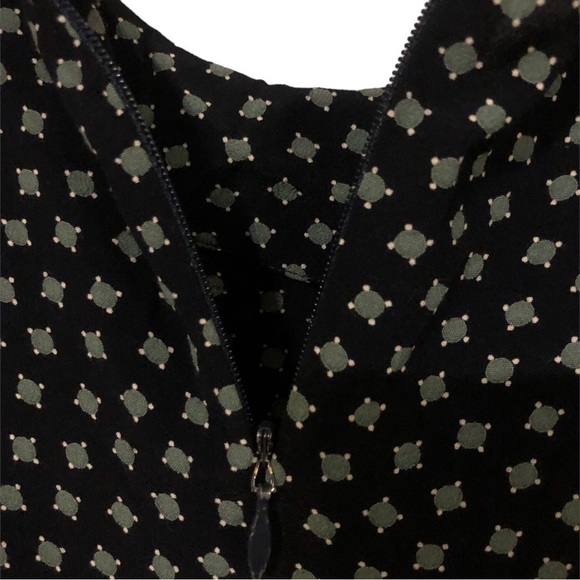 90's Limited America Navy with Pale Green Geo Print Cap Sleeved Maxi Dress Sz 12 - Picture 6 of 8